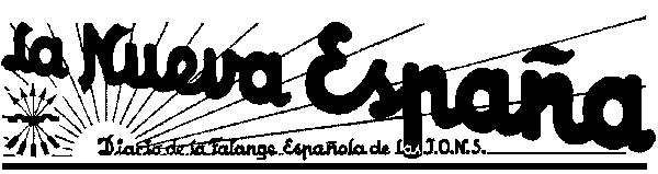 cabecera de La Nueva España en su primer número, de sábado 19 de diciembre de 1936