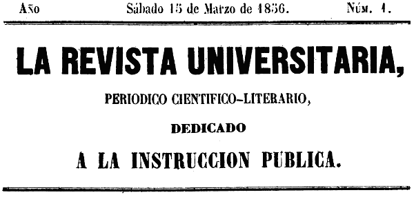 La Revista Universitaria, Madrid 1856