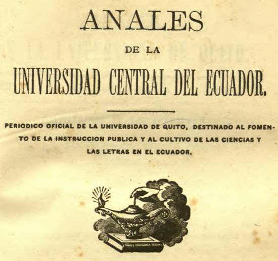 Anales de la Universidad Central del Ecuador, Quito 1888