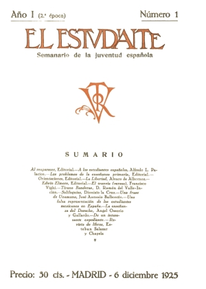 El Estudiante, segunda época, Madrid, 6 diciembre 1925, numero 1
