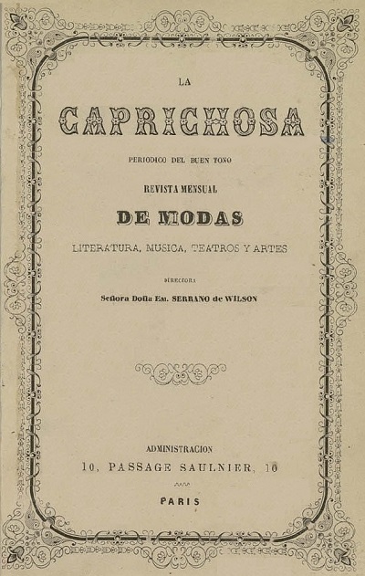La Caprichosa. Periódico del buen tono, París, mayo de 1857, año I, número 1 La Caprichosa