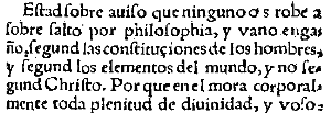Epístola a los Colosenses 2:8, Francisco de Enzinas 1543