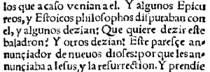 Hechos de los Apóstoles 17:18, Francisco de Enzinas 1543