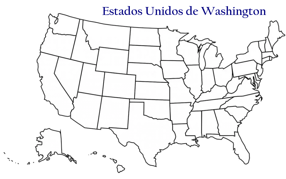 mapa de los Estados Unidos de Washington