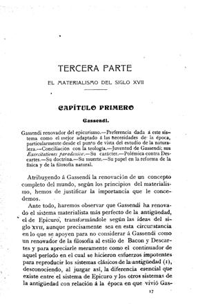 Federico Alberto Lange, Historia del materialismo, Gassendi