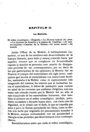 Federico Alberto Lange, Historia del materialismo, La Mettrie
