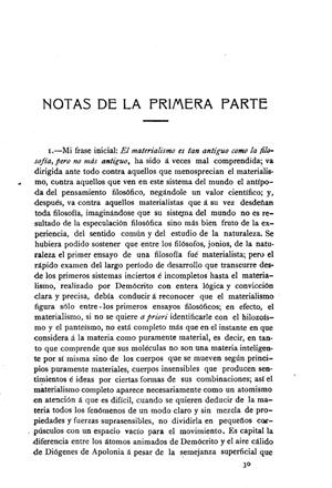 Federico Alberto Lange, Historia del materialismo, Notas de la primera parte