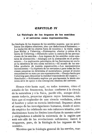 Federico Alberto Lange, Historia del materialismo, La fisiolog&iacute;a de los &oacute;rganos de los sentidos y el universo como representaci&oacute;n