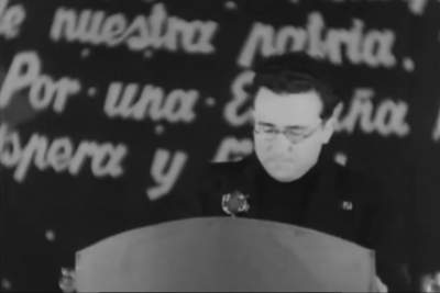 Santiago Carrillo, en Por la unidad hacia la victoria, Fernando G. Mantilla, 1937 pantalla