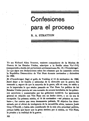 Richard Allen Stratton, Confesiones para el proceso, Pensamiento Crítico, número 4, mayo 1967 Pensamiento Crítico