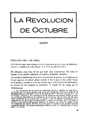 Lenin, La Revolución de Octubre, Pensamiento Crítico, número 10, noviembre 1967 Pensamiento Crítico