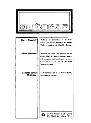 Autores, Pensamiento Crítico, número 29, junio 1969 Pensamiento Crítico
