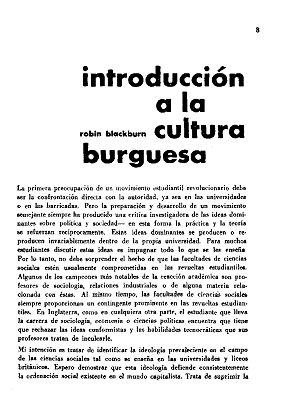 Robin Blackburn, Introducción a la cultura burguesa, Pensamiento Crítico, número 34-35, noviembre-diciembre 1969 Pensamiento Crítico