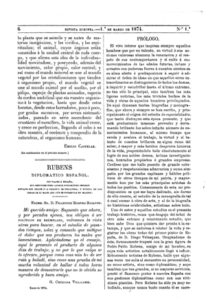 Gregorio Cruzada Vilaamil, Rubens diplomático español, 1874