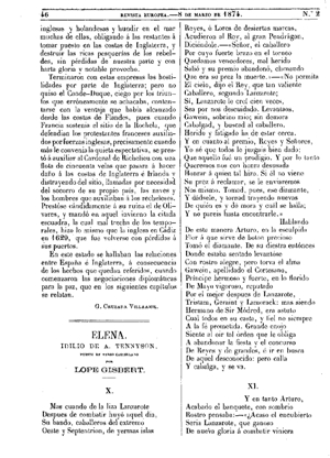 Lope Gisbert, Elena. Idilio de A. Tennyson, 1874