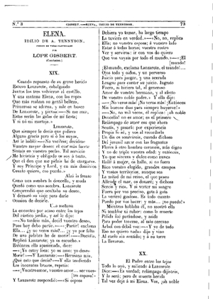 Lope Gisbert. Elena. Idilio de A. Tennyson, 1874