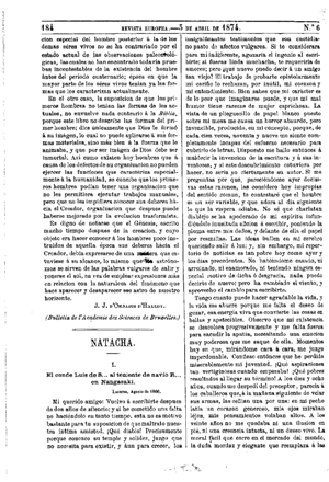 «Revue des Deux Mondes», Natacha, 1874