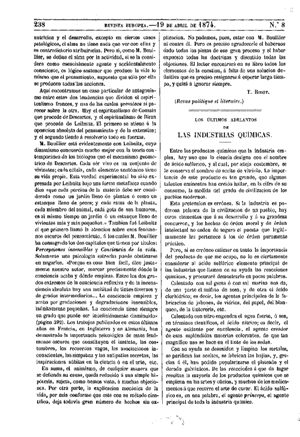 Aimé Girard (1830-1898), Los últimos adelantos de las industrias químicas, 1874