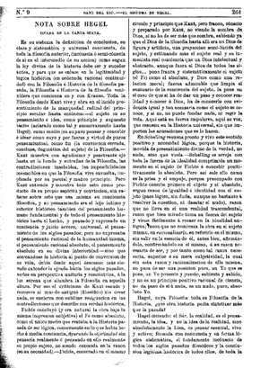 Juli&aacute;n Sanz del R&iacute;o, Nota sobre Hegel , 1874
