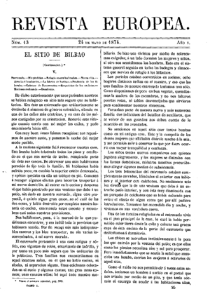Un testigo ocular, El Sitio de Bilbao, 1874