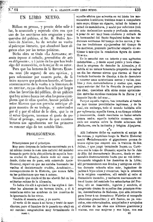 Pedro Antonio de Alarcón (1833-1891), Un libro nuevo, 1874