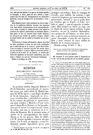 Gregorio Cruzada Villaamil, Rubens, diplomático español , 1874