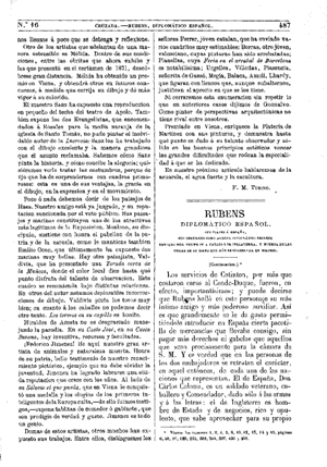 Gregorio Cruzada Villaamil, Rubens, diplomático español, 1874