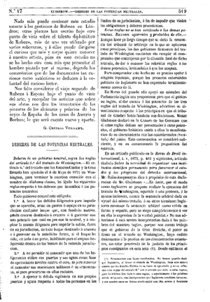 Enrique de Kusserow, Deberes de las potencias neutrales, 1874