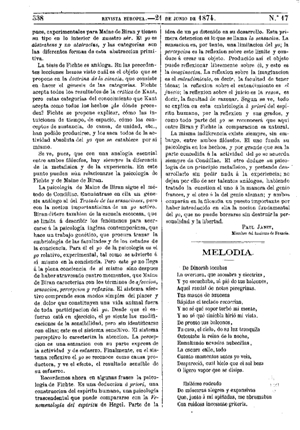 Pedro María Barrera, Melodía, 1874