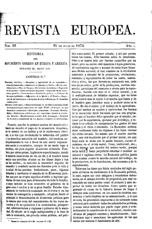 Joaquín Martín de Olías, Historia del movimiento obrero en Europa y América, 1874