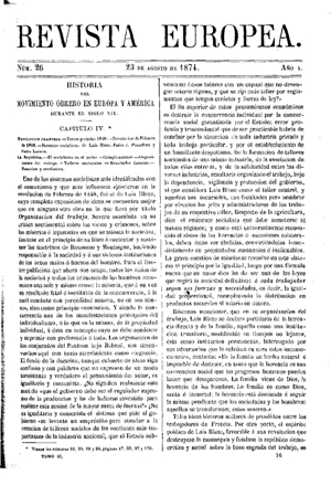 Joaqu&iacute;n Mart&iacute;n de Ol&iacute;as, Historia del movimiento obrero en Europa y Am&eacute;rica durante el siglo XIX, 1874