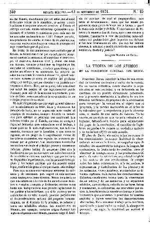 A. Wurtz, La teor&iacute;a de los &aacute;tomos en la concepci&oacute;n general del mundo, 1874