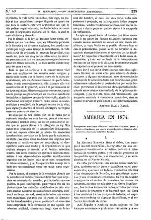 Modesto Fern&aacute;ndez y Gonz&aacute;lez, Am&eacute;rica en 1874, 1874