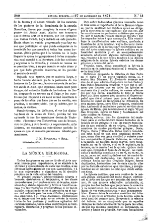 Hilarion Eslava, La m&uacute;sica religiosa, 1874