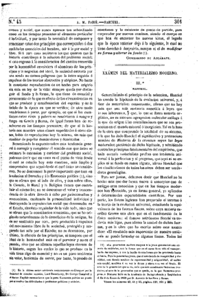 Antonio Mar&iacute;a Fabi&eacute;, Examen del materialismo moderno, 1874