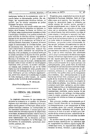 Luciano Navarro Izquierdo, La ciencia del Hombre, 1875