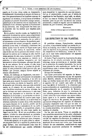 Hermann Carl Vogel, Los espectros de los planetas, 1875