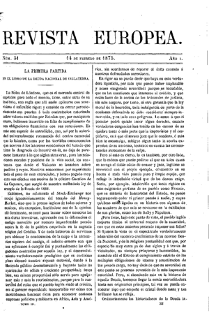 Justo P. Cuesta, La primera partida, 1875