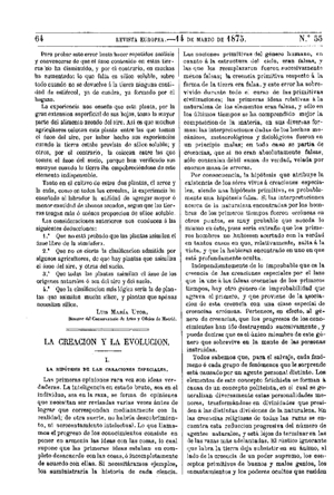 Herbert Spencer, La creaci&oacute;n y la evoluci&oacute;n, 1875