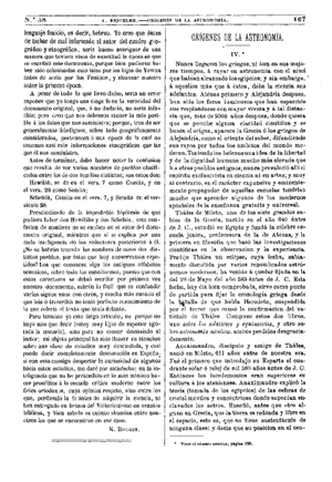 Joaqu&iacute;n Riquelme y La&iacute;n-Calvo, Or&iacute;genes de la Astronom&iacute;a, 1875