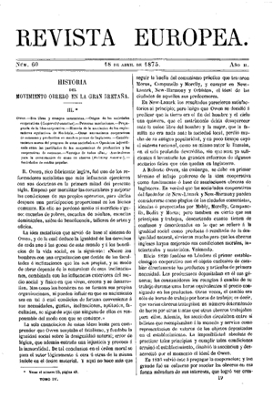 Joaquín Martín de Olías, Historia del movimiento obrero en Gran Bretaña, 1875