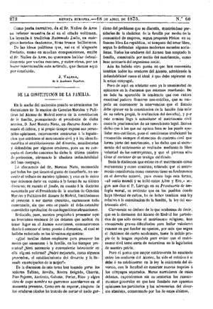 Luis Vidart, De la constitución de la familia, 1875