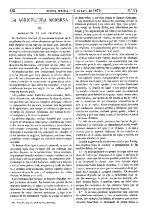 Luis María Utor, La agricultura moderna, 1875