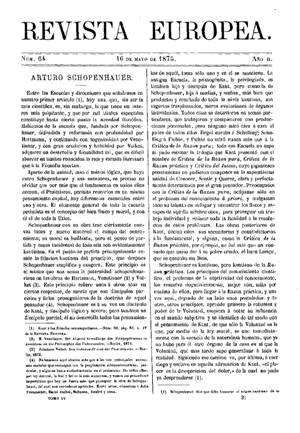 Jos&eacute; del Perojo, Arturo Schopenhauer, 1875