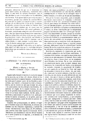 Jos&eacute; del Perojo, La antropolog&iacute;a y el naturalismo contempor&aacute;neos en Alemania, 1875