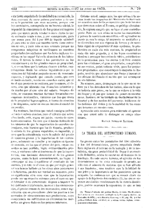 Guillermo Benjam&iacute;n Carpenter, La Teor&iacute;a del automatismo humano, 1875