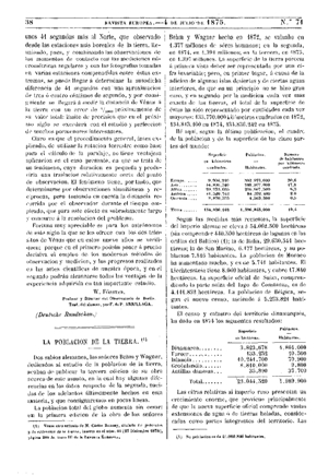 Carlos Boissay, La poblaci&oacute;n de la Tierra, 1875