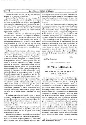 Manuel de la Revilla, Cr&iacute;tica literaria, 1875