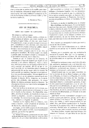 Francisco de Paula Canalejas, Fin de polémica, 1875