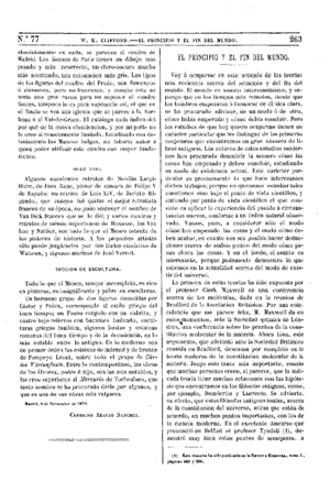 W. K. Clifford, El principio y el fin del mundo, 1875